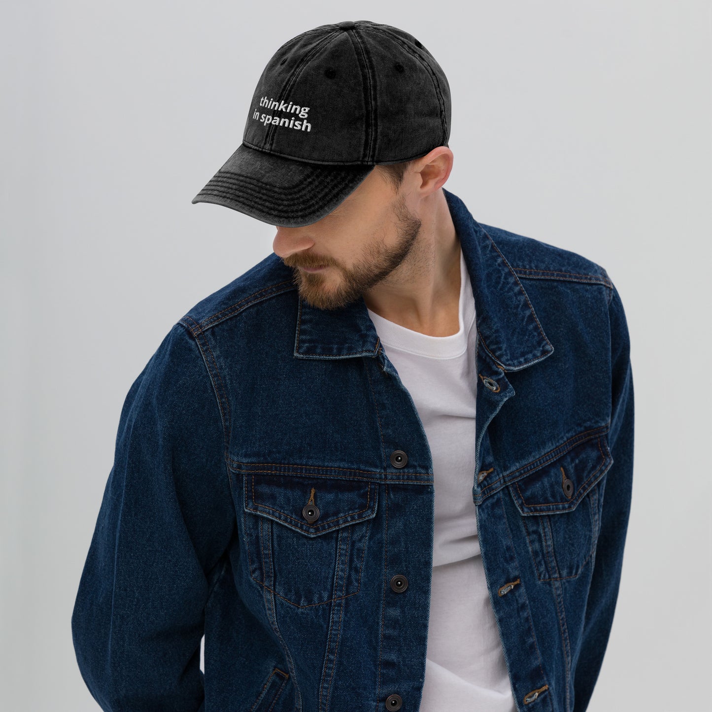 Thinking In Spanish Vintage Cotton Twill Cap