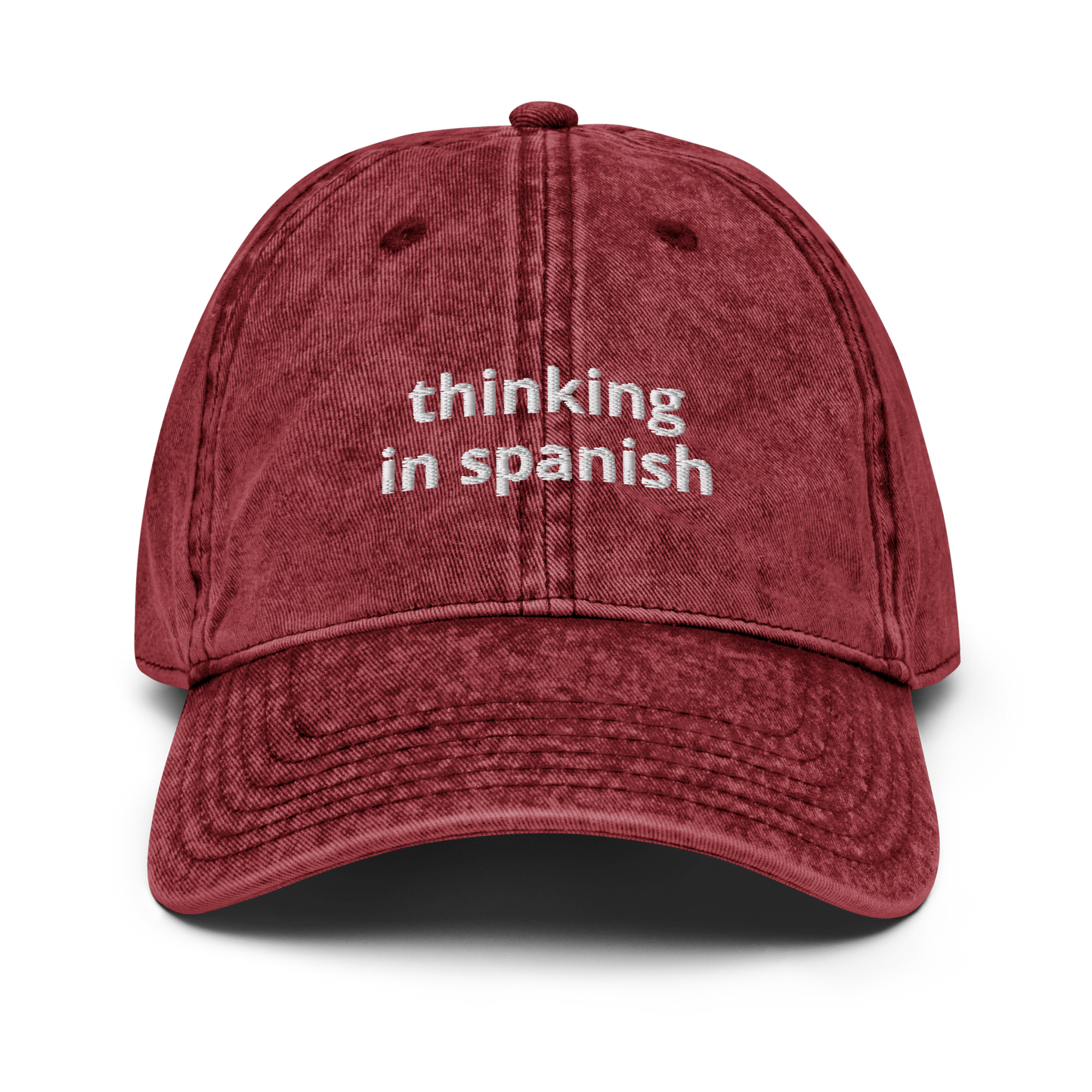 Thinking In Spanish Vintage Cotton Twill Cap