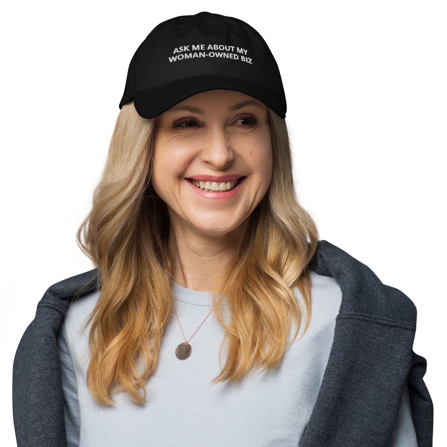 Ask Me About My Woman-Owned Business Baseball Cap