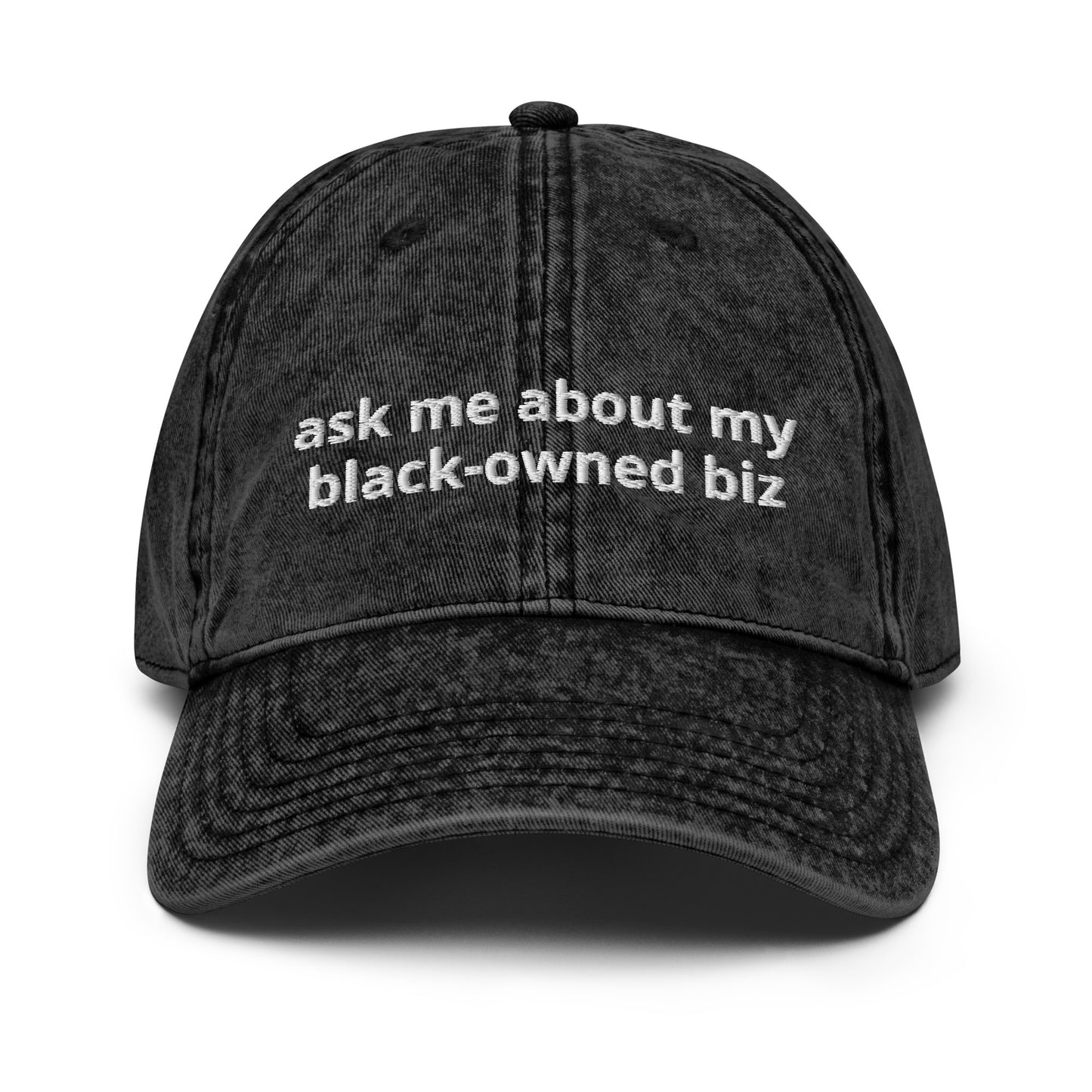 Ask Me About My Black-Owned Biz Vintage Cotton Twill Cap