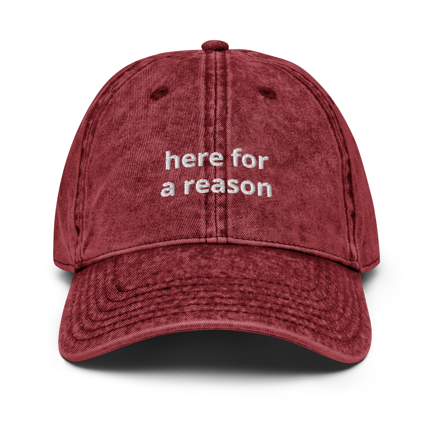 Here For A Reason Vintage Cotton Twill Cap